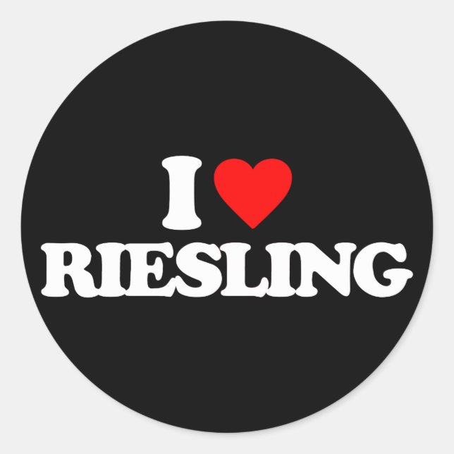 I LOVE RIESLING CLASSIC ROUND STICKER (Front)