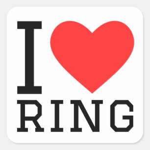 I love ring  square sticker