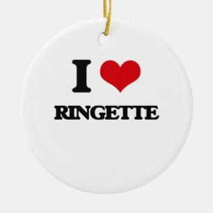 I Love Ringette Ceramic Tree Decoration