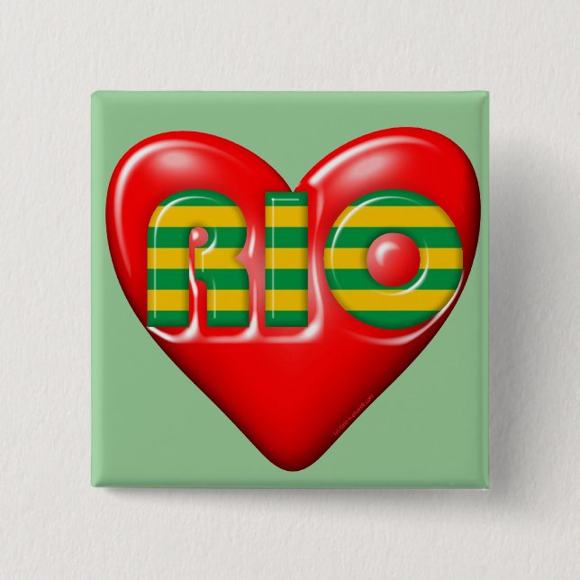 I Love Rio De Janeiro 15 Cm Square Badge (Front)