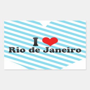 I Love Rio de Janeiro, Brazil Rectangular Sticker