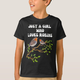 I Love Robins Bird Lover Colourful Present  T-Shirt