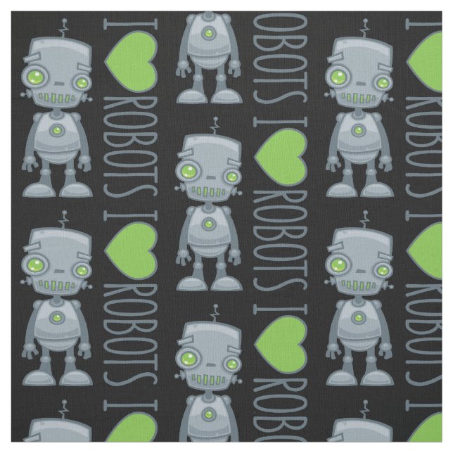 I Love Robots Fabric (Swatch)