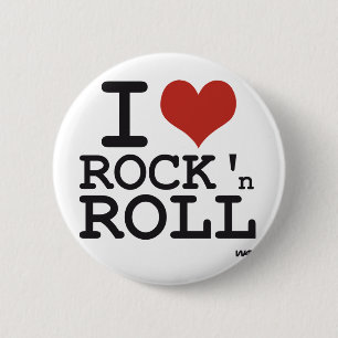 I love Rock and roll 6 Cm Round Badge