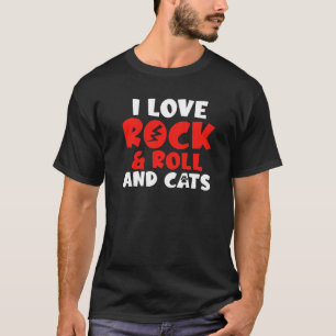 I love Rock and Roll and Cats Rocker T-Shirt