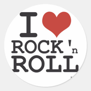 I love Rock and roll Classic Round Sticker