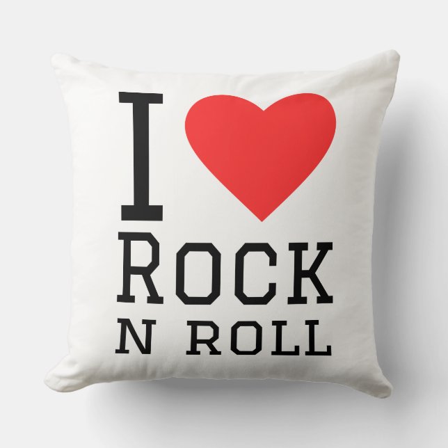 I love rock and roll cushion (Front)