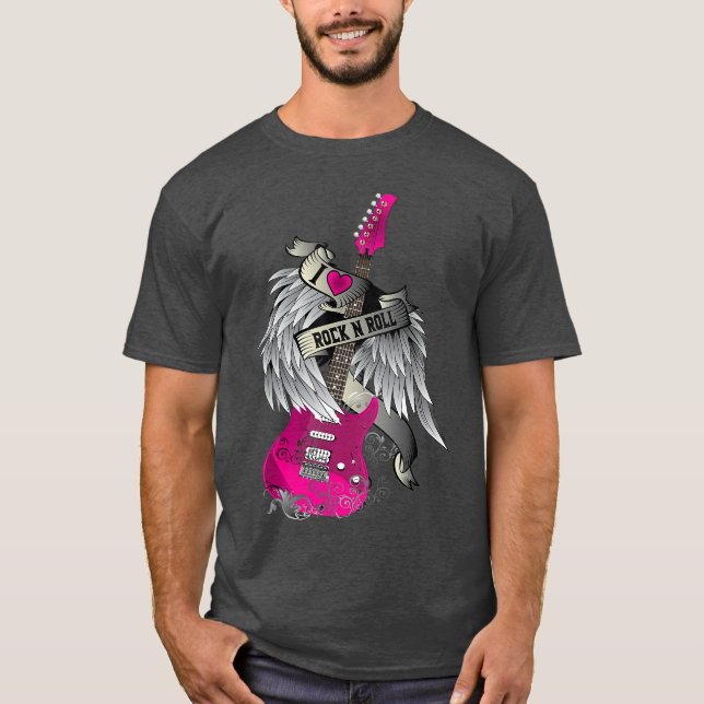I Love Rock and Roll Guitar Angel Wings boy T-Shirt (Front)