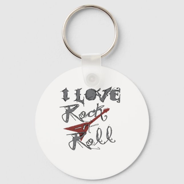 I love Rock and Roll Key Ring (Front)