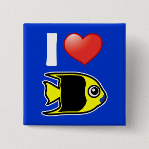 I Love Rock Beauty 15 Cm Square Badge
