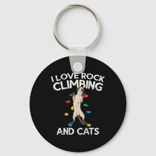 I Love Rock Climbing And Cats Cute Climbing Key Ring