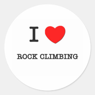 I Love Rock climbing Classic Round Sticker