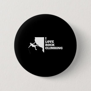 I Love Rock Climbing Mountain Climbing Rocks  6 Cm Round Badge