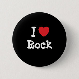 I love Rock heart custom personalised 6 Cm Round Badge