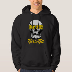 I Love Rock Music Cool Rock & Roll Skull Outfit Gr Hoodie
