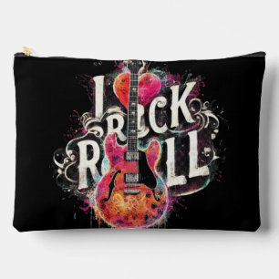 I Love Rock N Roll Electric Guitar Painting Accessory Pouch