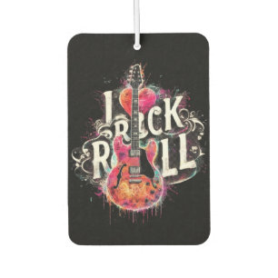 I Love Rock N Roll Electric Guitar Painting Car Air Freshener