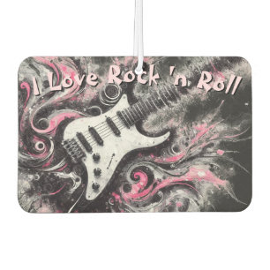 I Love Rock N Roll Electric Guitar Painting Car Air Freshener