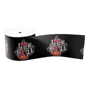I Love Rock N Roll Electric Guitar Painting Grosgrain Ribbon