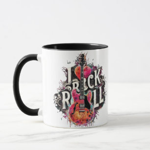 I Love Rock N Roll Electric Guitar Painting Mug