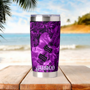 I Love Rock 'N Roll Electric Guitar Personalised Insulated Tumbler