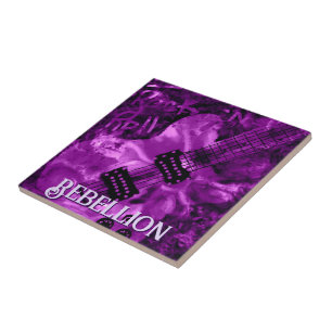 I Love Rock 'N Roll Electric Guitar Personalised Tile