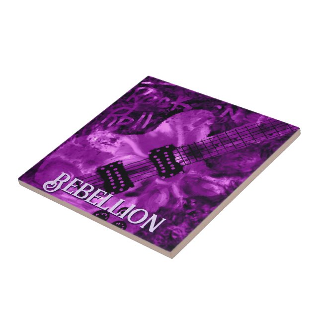 I Love Rock 'N Roll Electric Guitar Personalised Tile (Side)