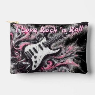 I Love Rock N Roll Electric Guitar Personalized Accessory Pouch