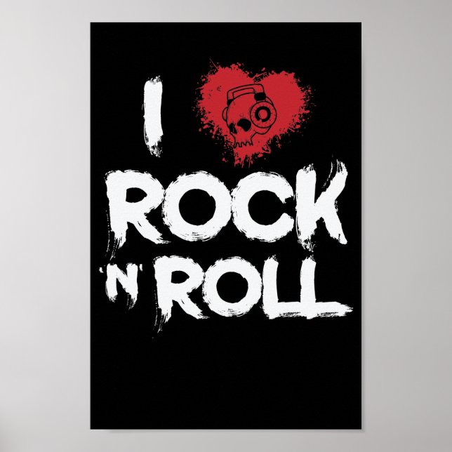I Love Rock n Roll Music Style Genre Guitar Poster (Front)