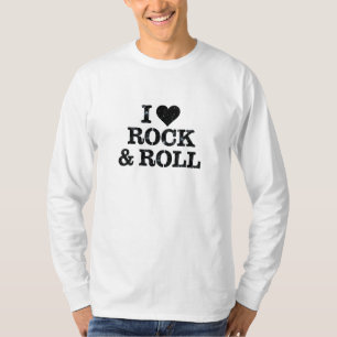 I Love Rock & Roll - Grungy Retro Typography T-Shirt
