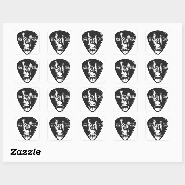 I love rock square sticker (Sheet)