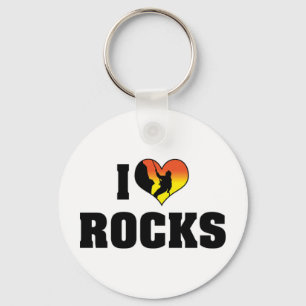 I Love Rocks - Rock Climbing Key Ring