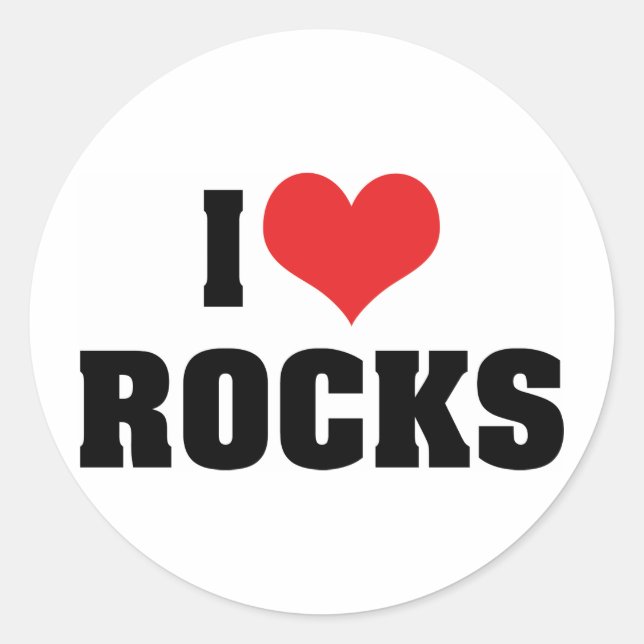 I Love Rocks - Rock Geology Geologist Lover Classic Round Sticker (Front)