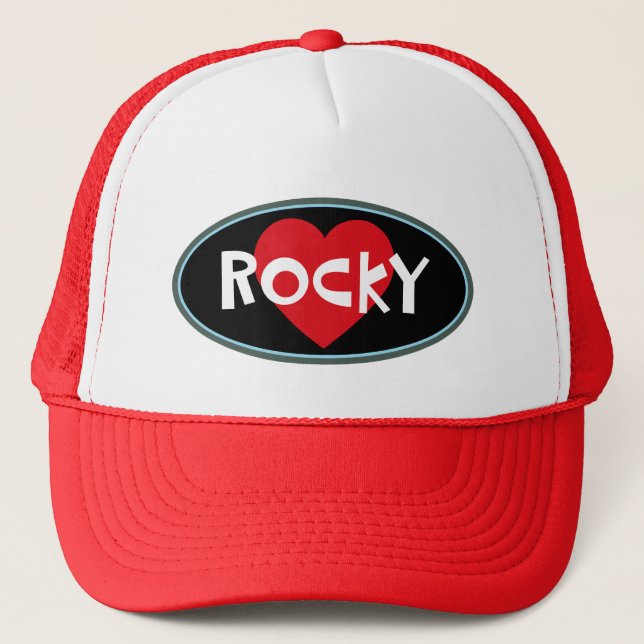 I LOVE ROCKY TRUCKER HAT (Front)