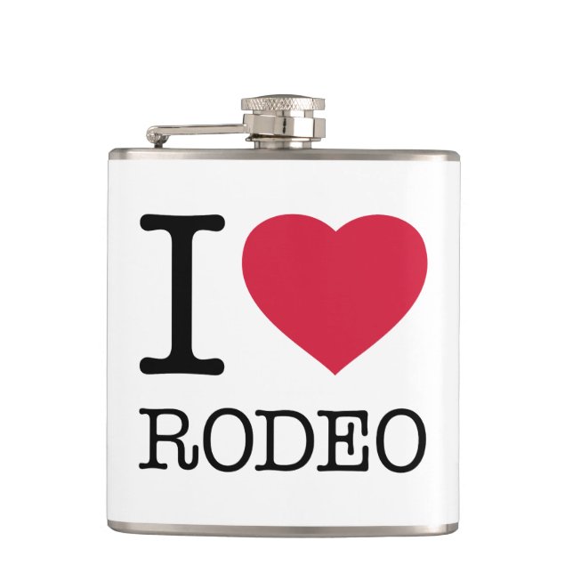 I LOVE RODEO HIP FLASK (Front)