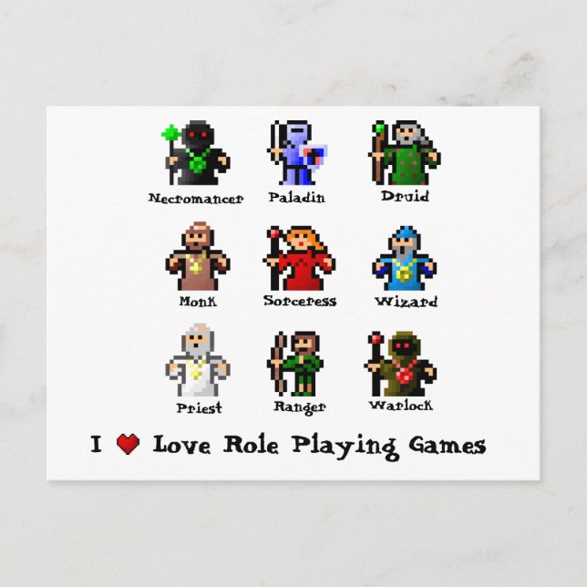 I Love Role Playing Games Postcard (Front)