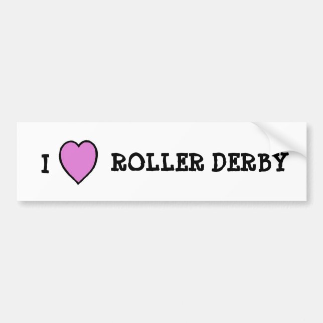 I Love Roller Derby Sticker (Front)