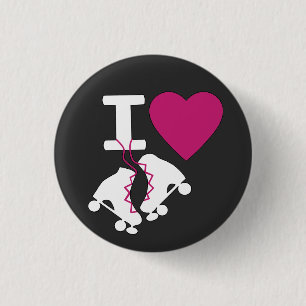 I Love Roller Skating 3 Cm Round Badge
