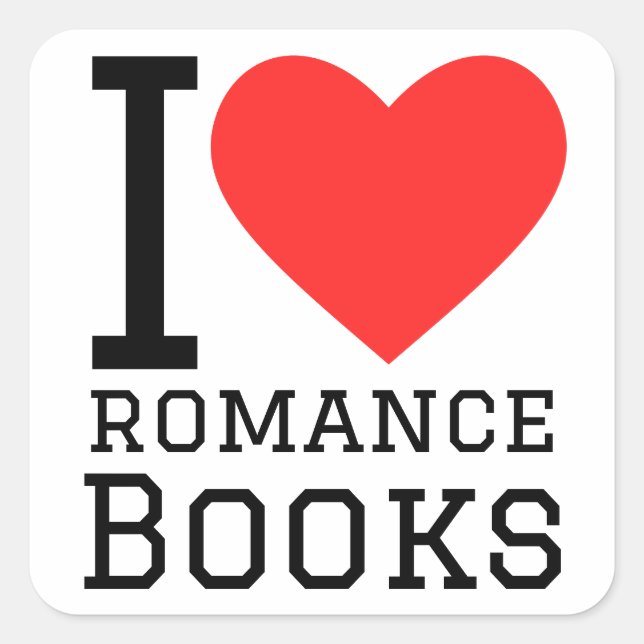 I love romance books square sticker (Front)