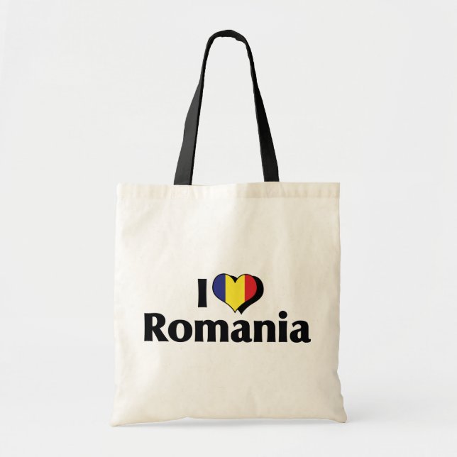 I Love Romania Flag Tote Bag (Front)