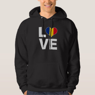 I Love Romania Heart Flag Romania Hoodie