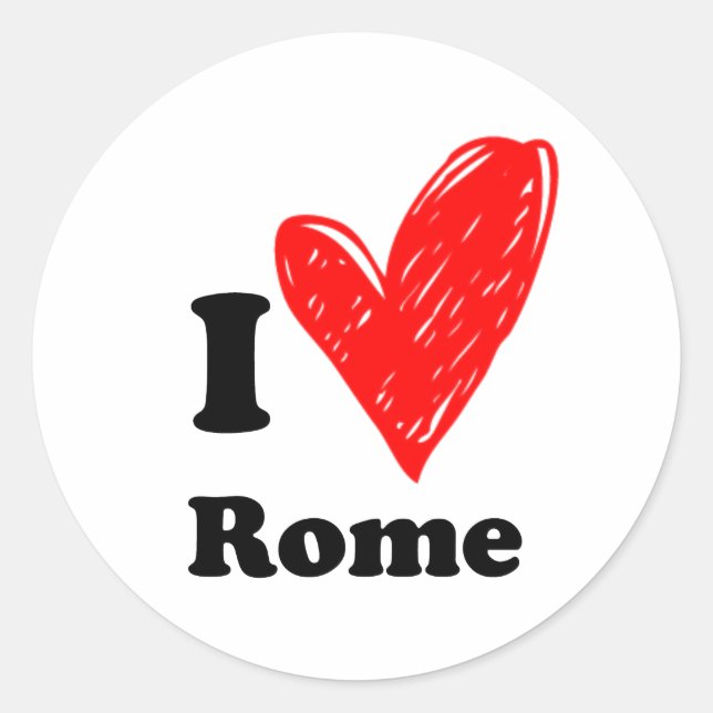 I love Rome Classic Round Sticker (Front)