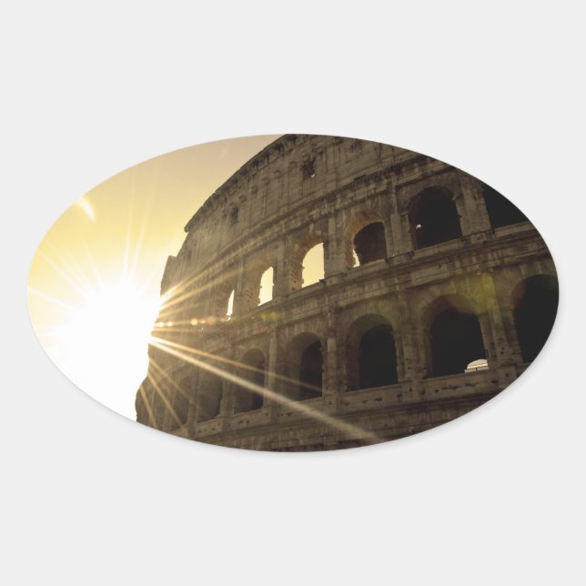 I love Rome - Colosseum Oval Sticker (Front)