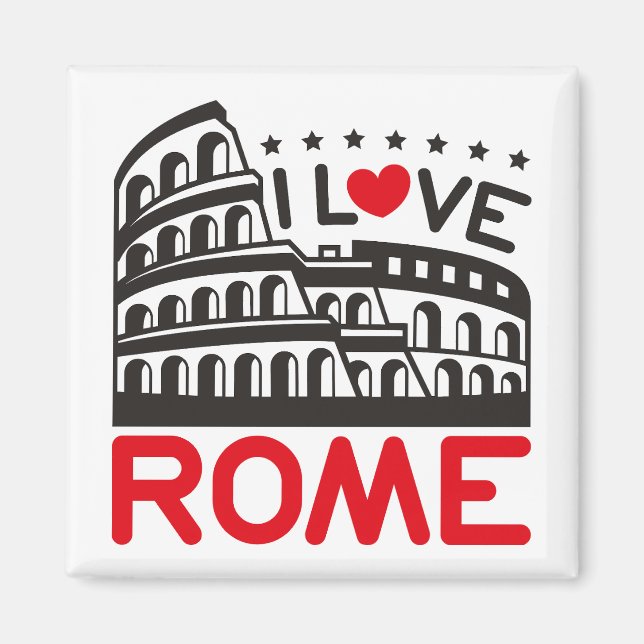 I Love Rome Italy Colosseum Travel Magnet (Front)