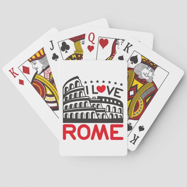 I Love Rome Italy Colosseum Travel Playing Cards (Back)