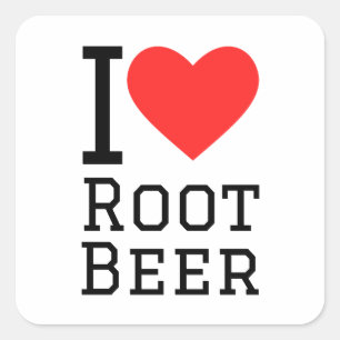 I love root beer square sticker