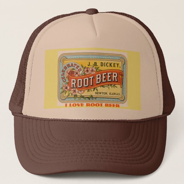 I LOVE ROOT BEER - VINTAGE ADVERT TRUCKER HAT (Front)