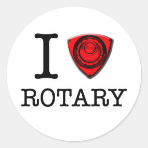 I love Rotary Engine Classic Round Sticker