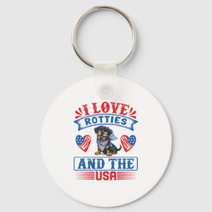 I love Rotties and the USA Key Ring