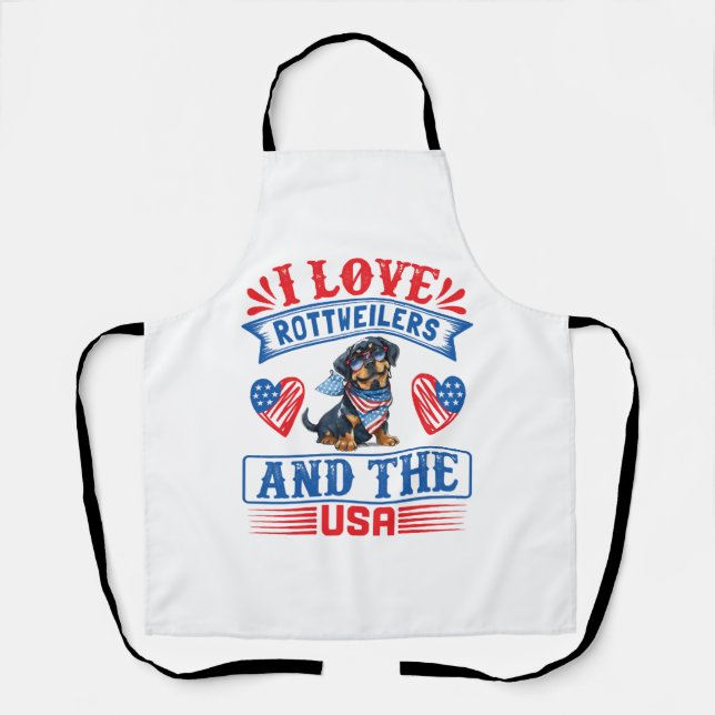 I love Rottweilers and the USA Apron (Front)